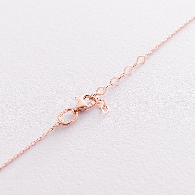 Золотое колье с фианитом кол01906 от ювелирного магазина Оникс - 4