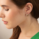 Серьги - кольца "Змеи" в красном золоте (фианиты) с09336 от ювелирного магазина Оникс - 1