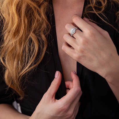 Кольцо в белом золоте с бриллиантами ккит513 №7