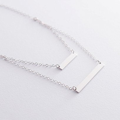 Серебряное двойное колье для гравировки 18999 №3