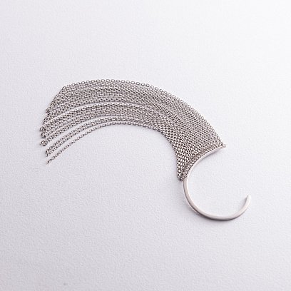 Серебряная серьга - каффа "Неповторимость" 122861 №20