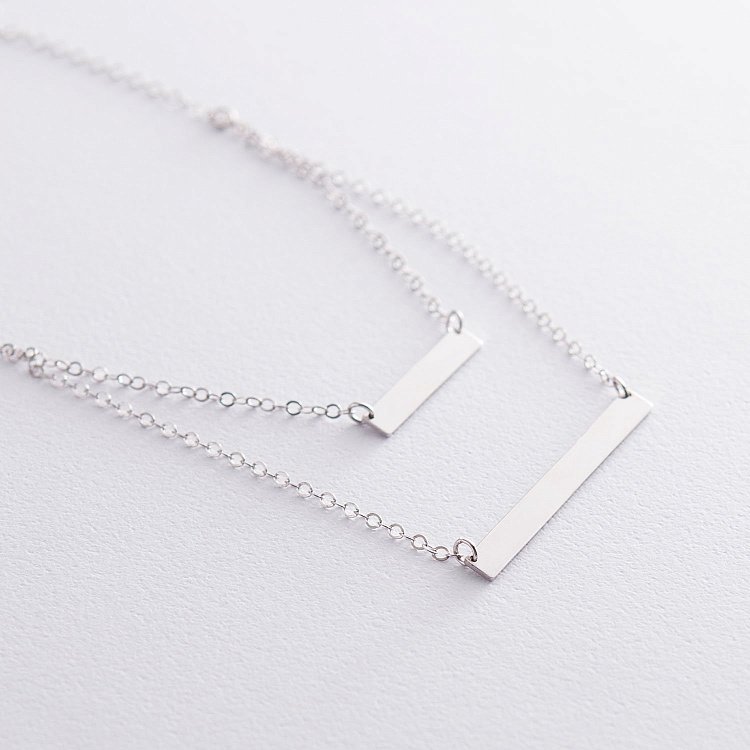 Серебряное двойное колье для гравировки 18999 от ювелирного магазина Оникс - 2