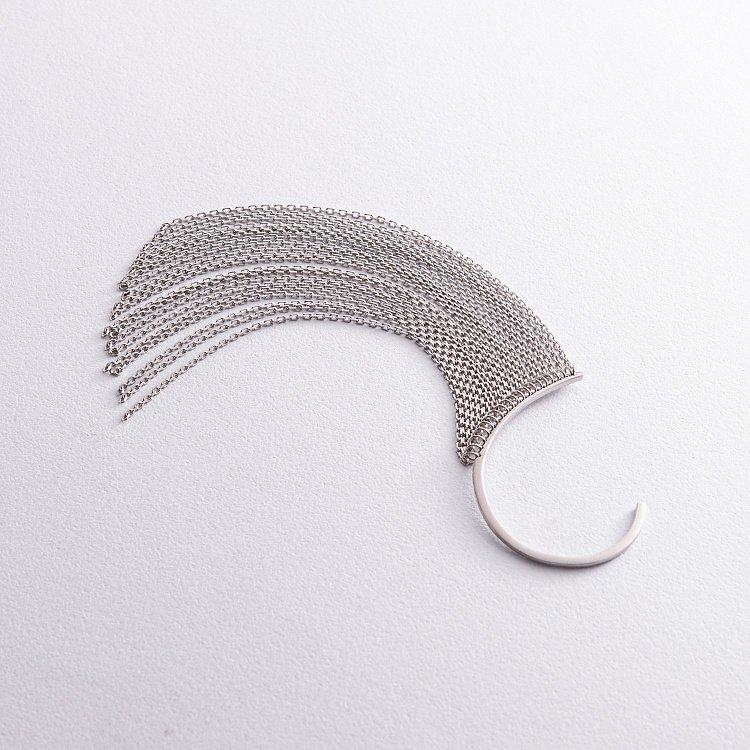 Серебряная серьга - каффа "Неповторимость" 122861 от ювелирного магазина Оникс - 23