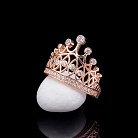 Золотое кольцо "Корона" с фианитами к04533 от ювелирного магазина Оникс - 3