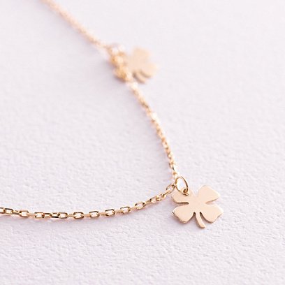 Кольє "Конюшина" в жовтому золоті кол02086 №3