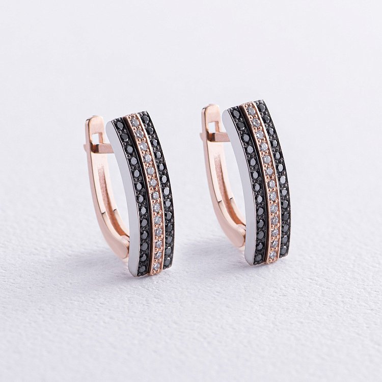 Золотые серьги с бриллиантами 312831121 от ювелирного магазина Оникс