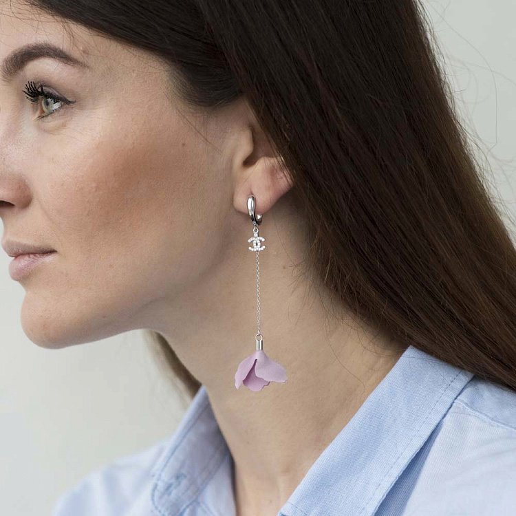 Срібні сережки "Пелюстки" 122134 від ювелірного магазину Онікс - 2