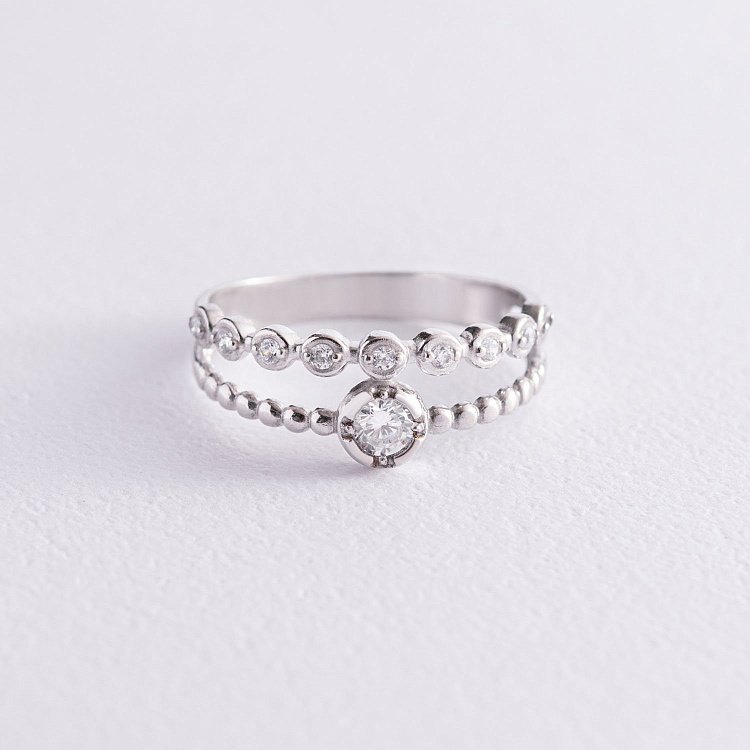 Срібна каблучка з фіанітами 1225/1р-CZ від ювелірного магазину Онікс