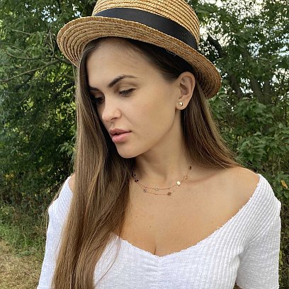 Сережки-пусети з жовтого золота с05447 №5