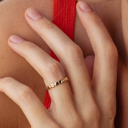 Каблучка "Керрі" у жовтому золоті к07609 №2