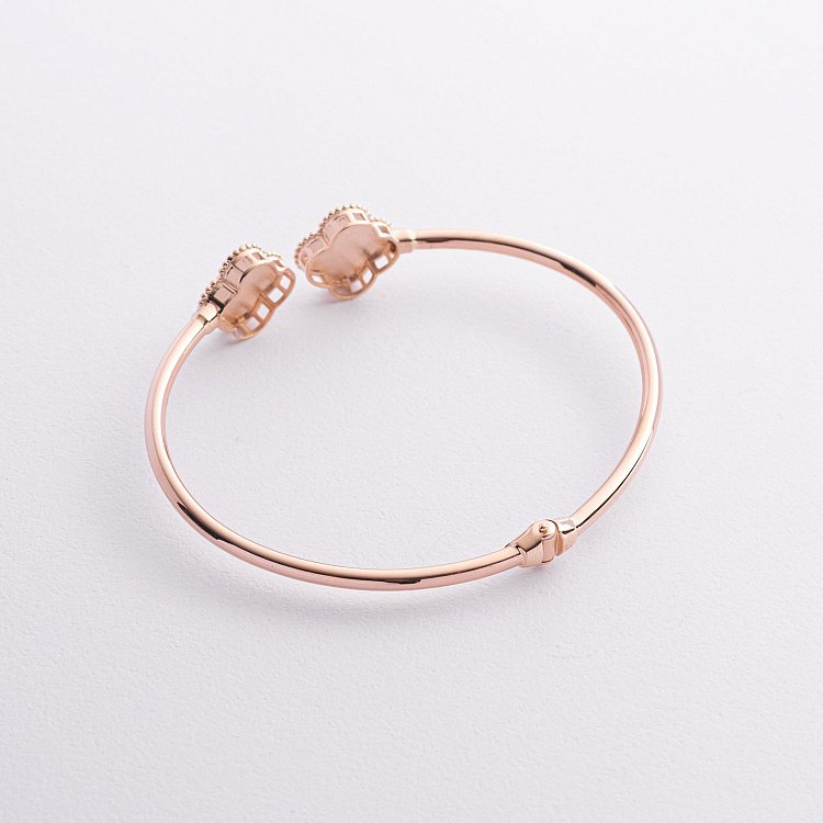 Жорсткий браслет "Конюшина" в червоному золоті б05589 від ювелірного магазину Онікс - 4