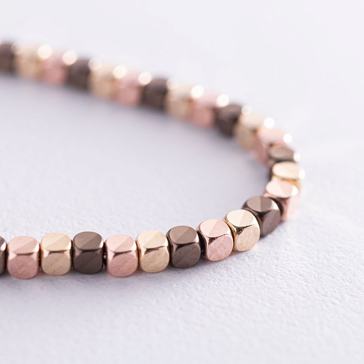 Золотой браслет "Кубики" б04241 от ювелирного магазина Оникс - 1