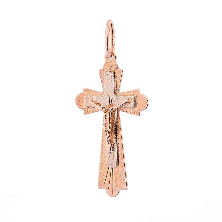 Золотой православный крестик п02556 от ювелирного магазина Оникс