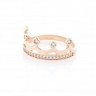 Золотое кольцо "Корона" с фианитами к05523 от ювелирного магазина Оникс - 1