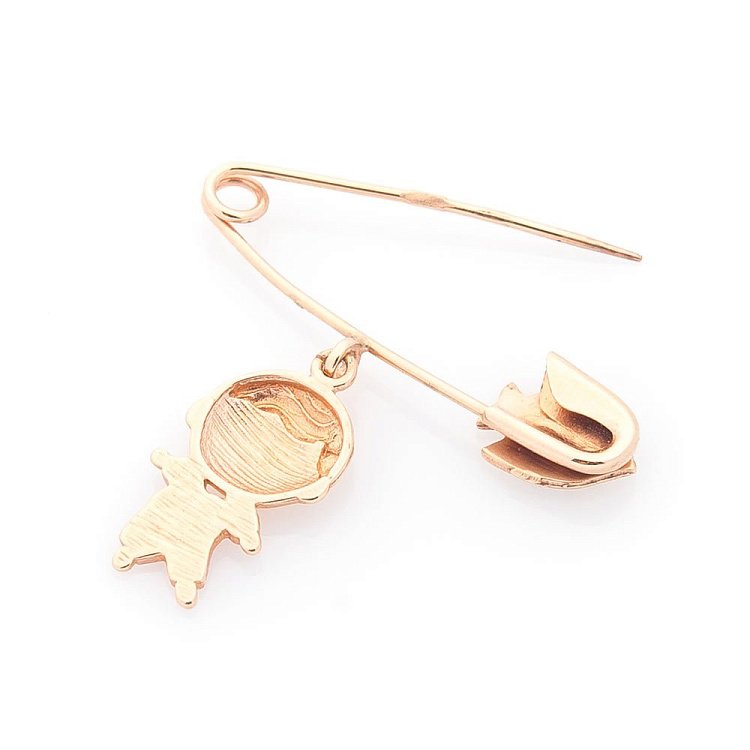 Золота шпилька "Хлопчик" з емаллю зак00093м від ювелірного магазину Онікс - 1