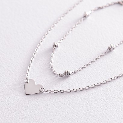 Двойной золотой браслет "Сердечко" б05090 №3