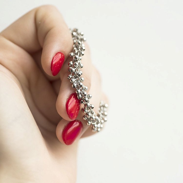 Серебряный браслет с шариками 141235 от ювелирного магазина Оникс - 4