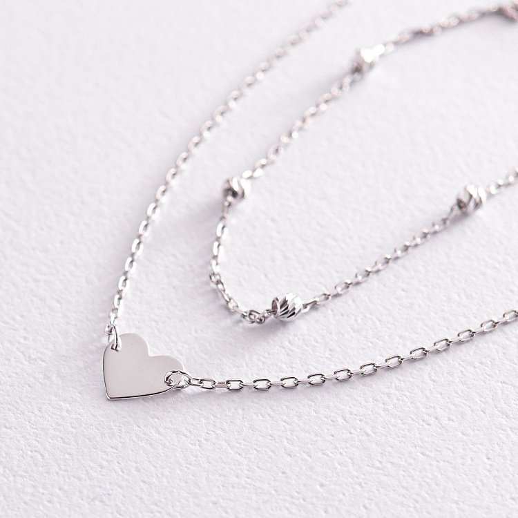 Двойной золотой браслет "Сердечко" б05090 от ювелирного магазина Оникс - 2