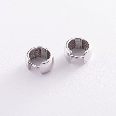 Серьги - кольца в белом золоте с07049 №4