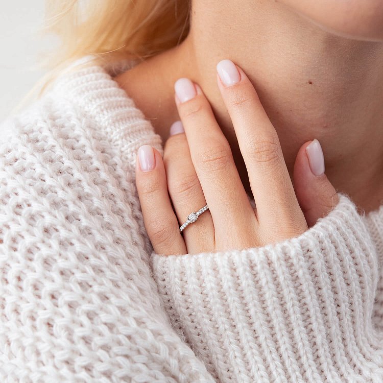 Заручальна каблучка із золота (діаманти) JR99580 від ювелірного магазину Онікс - 3