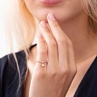 Золотое кольцо "Сердечко" с фианитами к06820 от ювелирного магазина Оникс - 1
