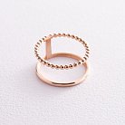 Двойное кольцо с шариками (красное золото) к07179 от ювелирного магазина Оникс - 2