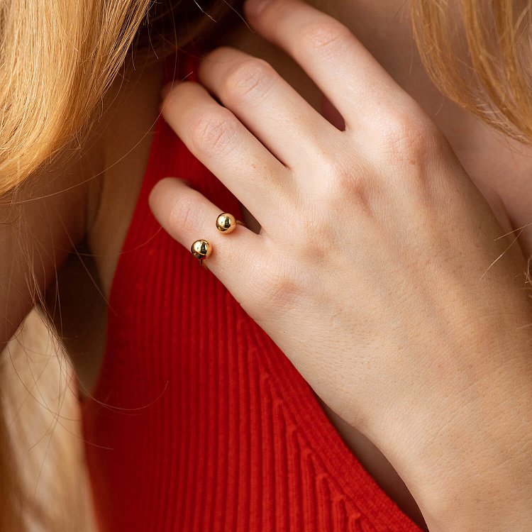 Каблучка "Кульки" у жовтому золоті к07507 від ювелірного магазину Онікс - 14