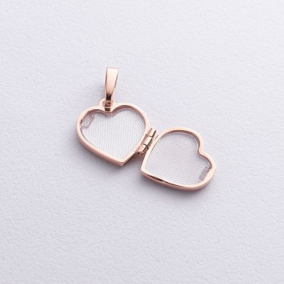 Кулон для фотографії "Сердечко" (червоне золото) п02633 №3
