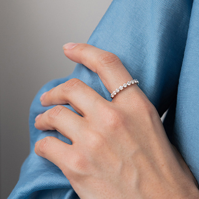 Золотое кольцо с дорожкой бриллиантов кб0686ri №2