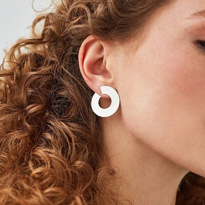 Срібні сережки-пусети Запаморочення (матові) 122573