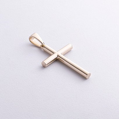 Мужской крест в желтом золоте п03923