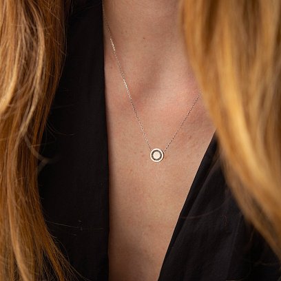 Золоте кольє з чорними діамантами 734491122 №4