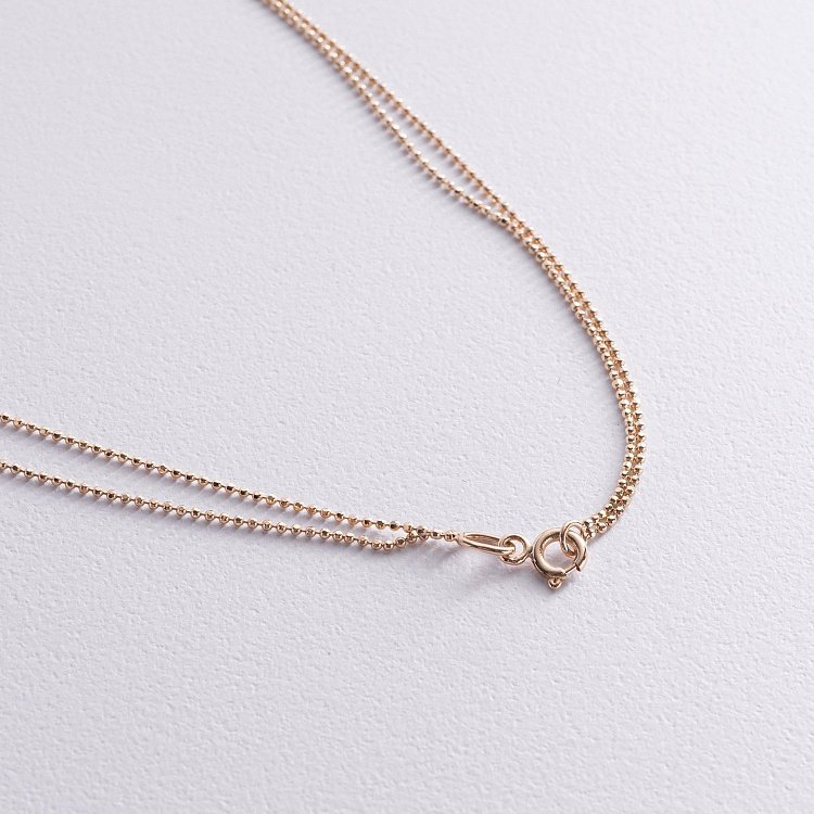 Подвійне кольє "Сердечко і перлина" (червоне золото) кол02547 від ювелірного магазину Онікс - 4