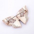 Золотая брошь "Бабочка" с эмалью и фианитами 660108E от ювелирного магазина Оникс - 1