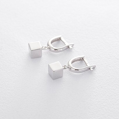 Золотые серьги "Квадратики" с06164