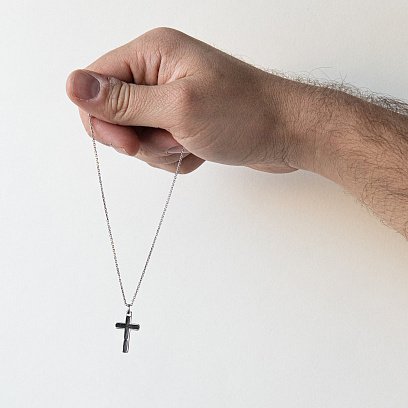 Мужское колье "Крест" из серебра ZANCAN EXC487 №2