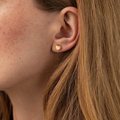 Золоті сережки - пусети "Сердечка" с06192 №2