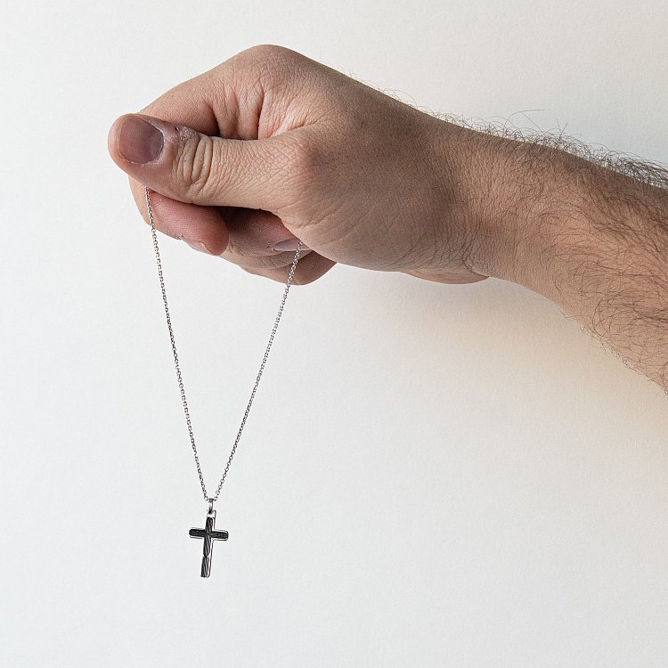 Мужское колье "Крест" из серебра ZANCAN EXC487 от ювелирного магазина Оникс - 1