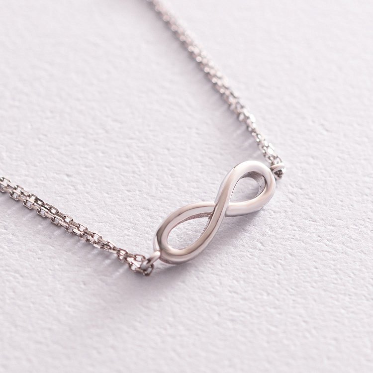 Браслет "Нескінченність" в білому золоті б04855 від ювелірного магазину Онікс - 1