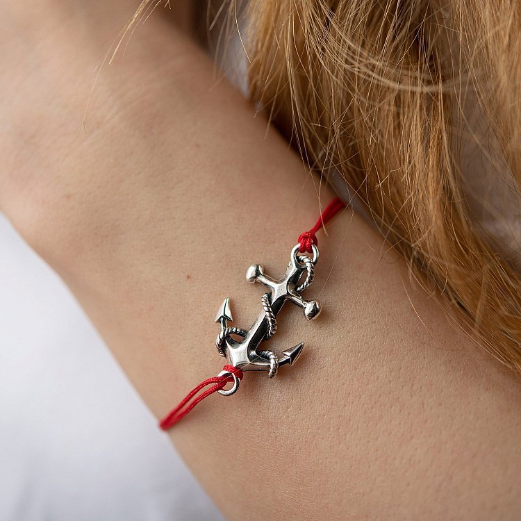 Браслет з червоною ниткою "Якір" 141312 від ювелірного магазину Онікс - 3