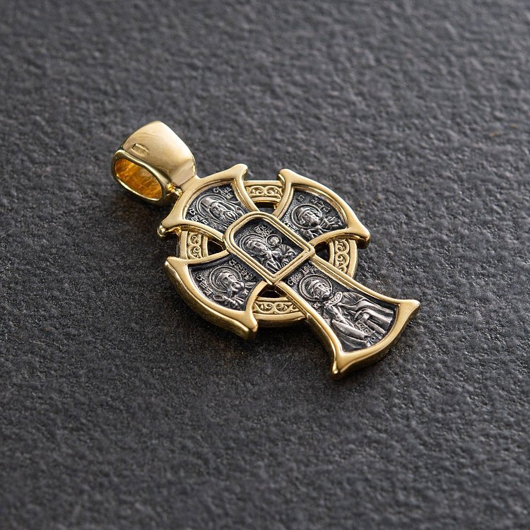 Православный крест "Господь Вседержитель. Икона Божией Матери" 131460 от ювелирного магазина Оникс - 4