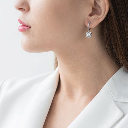 Золоті сережки з діамантами сб0233ri №2