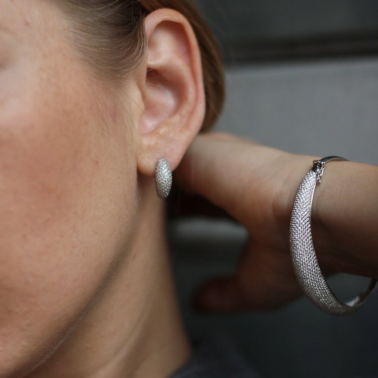 Золотой браслет с фианитами б01672 от ювелирного магазина Оникс - 2