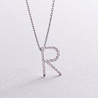 Золоте кольє з літерою "R" з діамантами 134041121 от ювелирного магазина Оникс - 2
