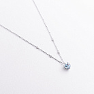 Серебряное колье "Сердечко" (голубой и белые фианиты) 181390 от ювелирного магазина Оникс - 2