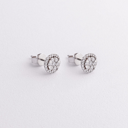 Золоті сережки - пусети (діаманти) сб0636ca №2