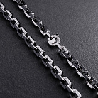 Чоловічий срібний ланцюжок (кераміка, фіаніти) 1728 от ювелирного магазина Оникс - 4