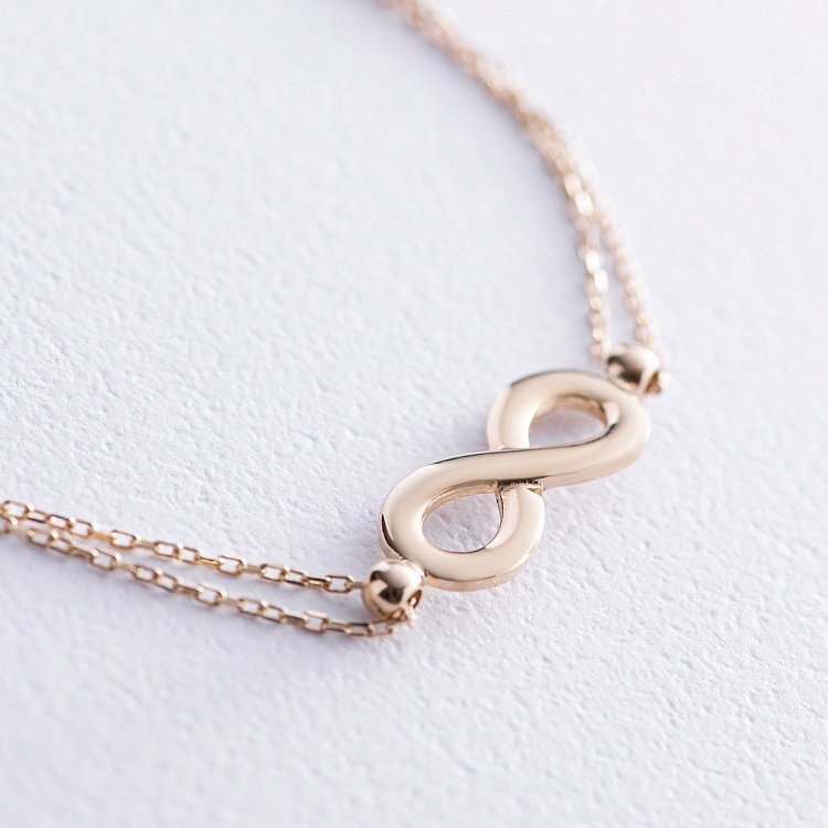 Браслет "Бесконечность" в желтом золоте б05101 от ювелирного магазина Оникс - 2