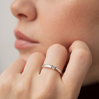 Заручальна золота каблучка з діамантом кб0632ca №4