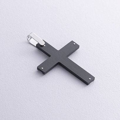 Хрест із білого золота (циркон) 403-00007 №5